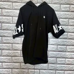 CONVERSE オールスター ロゴ 半袖 パーカー フード付き Tシャツ