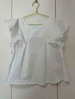dazzlin フリル袖 ホワイトシャツ 半袖