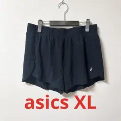 ASICS アシックス 【XL】黒 ハーフパンツ ランニング用 ロゴあり