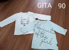 GITA トップス2枚セット　女の子　ロンT　長袖＆七分袖