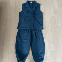 キッズ ブルー スーツセット　ダンス衣装