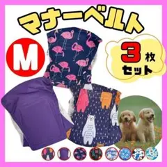 マナーベルト M 犬 介護 生理 3枚組 おむつ おもらし防止 おしっこ b