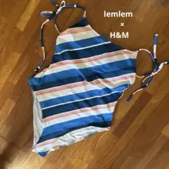 美品 lemlem H&M コラボ ストライプ ハイレグ ワンピース水着
