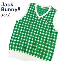 JACK BUNNY ジャックバニー ニットベスト チェック グリーン 4