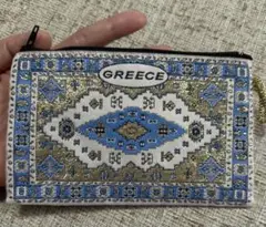 ギリシア 土産 刺繍 小銭入れ カード入れ 金糸 銀糸