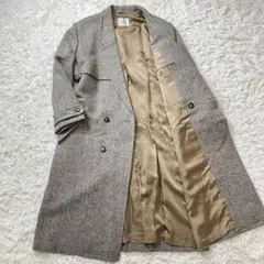 JUST BIGI　ダブルチェスターコート　ロング丈　ヘリンボーン　ツイード