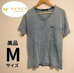 VENCE EXCHANGE Vネック Tシャツ Mサイズ　デニム