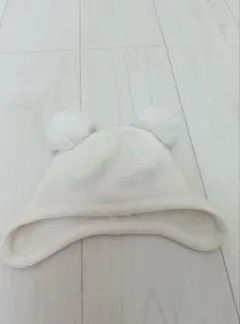 ファミリア　ベビー帽子☆未使用45〜47サイズ　ベア刺繍