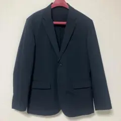【美品】UNIQLO感動ジャケット　コットンライク　スリムフィット　ネイビー　M