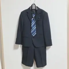 紺色 短パンスーツ ネクタイ付き