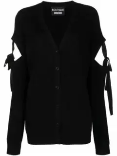 boutique moschino 袖だし ニットリボンカーディガン