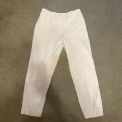 プラステ　リネン白パンツ　ウエストゴムあり