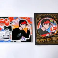ワールドトリガー　隠岐孝二　バースデー缶バッジ　名場面ジオラマフィギュア
