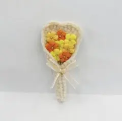 枯れない花束　ミニブーケ　小花　オレンジ