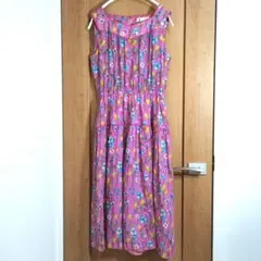 LAPINE　ラピーヌ　ノースリーブ　ワンピース　花柄　Lサイズ