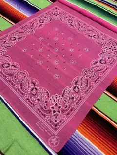 ②⑤③80s USA製 バンダナ PARIS 桜柄