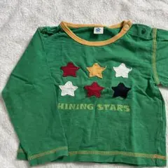 緑色 星の刺繍 Tシャツ