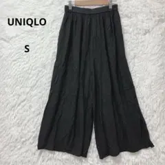 UNIQLO ユニクロ ギャザースカートパンツ ブラック ワイド S レーヨン