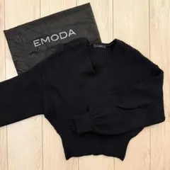 【極美品】EMODA ブラック Vネック 長袖ニット