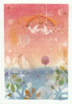 自作作品パステル画 【太陽を浴びて幸せになる】