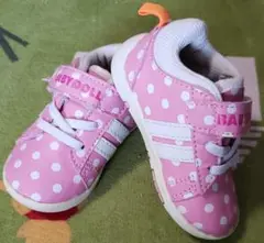ベビードール　靴　13cm　ピンク　ドット　水玉　ベビド　スニーカー　廃盤