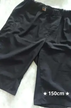 キッズ パンツ ハーフ/ 黒×迷彩 150cm〈 オマケ : 紺 160cm 〉