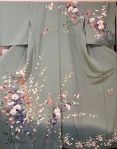 訪問着　友禅　しつけ糸付き　やや難あり　豪華