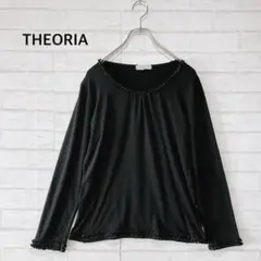 THEORIA フォーマルブラウス（XL）黒 お葬式 冠婚葬祭 フリルネック