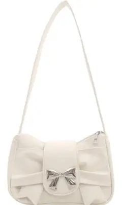 DUXING リボンショルダーバッグ 韓国スタイル　ホワイト　美品