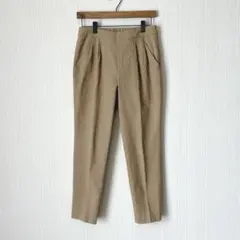 1310 クルーンアソング テーパードパンツ タック ブラウン 38 麻混 ゴム