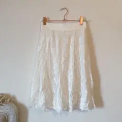 ホワイトレースフレアスカート　toccocloset