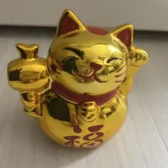 金色の招き猫 福 貯金箱