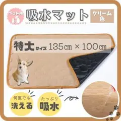 ペット用吸水マット 特大サイズ クリーム色 ペット マット トイレ シート