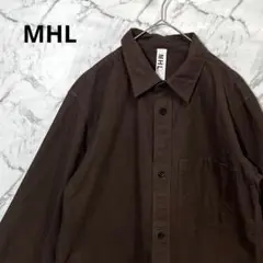 【美品】エムエイチエル・長袖シャツ・SOFT HOPSACK・オックスフォード