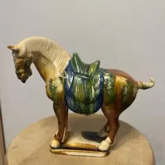 唐三彩 馬 置物 陶器製 アンティーク調 オブジェ/194 唐三彩 馬 置物 中国雑貨 縁起物 オブジェ 置物 中国 唐 干支