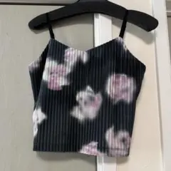 Ray BEAMS ベロア フラワー プリント キャミソール カップ付き