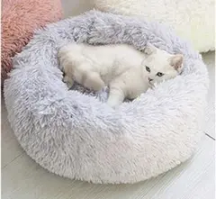 猫 ベッド 犬 ベッド クッション (50x50x20)ライトグレー)