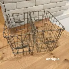 ビンテージ　給食カゴ　2点セット