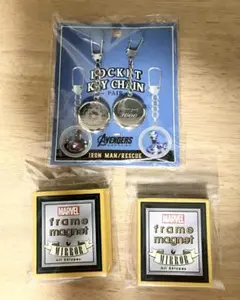 MARVEL フレームマグネットミラー　新品2個＆PAIR KEY CHAIN
