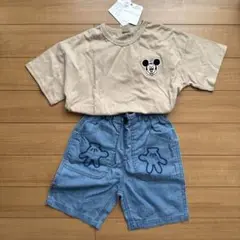 【新品】ミッキー Tシャツとデニムショートパンツ 120cm