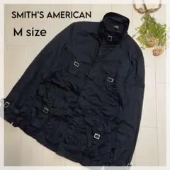 【スミス アメリカン】♦︎綿100% ワークジャケット アウトドア◎ M 黒 刺繍