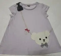 クマデザインTシャツ（ラベンダー）