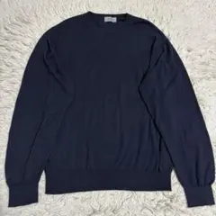 美品 ジョンスメドレー コットン ハイゲージニット ダークネイビー Mサイズ