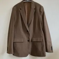 セール　美品　テーラードジャケット　L チェック　ブラウン