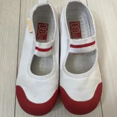 上履き・スクールシューズ 18.5cm ホワイト/レッド