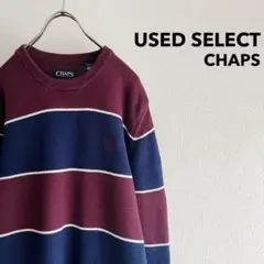 【SALE】古着 “CHAPS” Ivy Logo Sweater / 刺繍ロゴ
