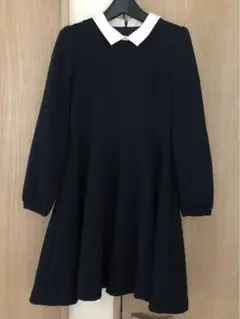 ポンポネット 紺色ワンピース160cm 卒業 受験 面接 冠婚葬祭 発表会