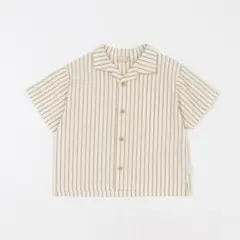 【Petit main】 ストライプ開襟シャツ　120サイズ　新品
