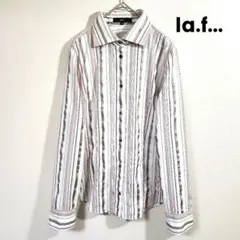 la.f... ラエフ　ストライプシャツ　size L