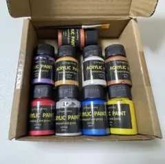 メタリックアクリルペイントセット9色、各30ml 色褪せに強い